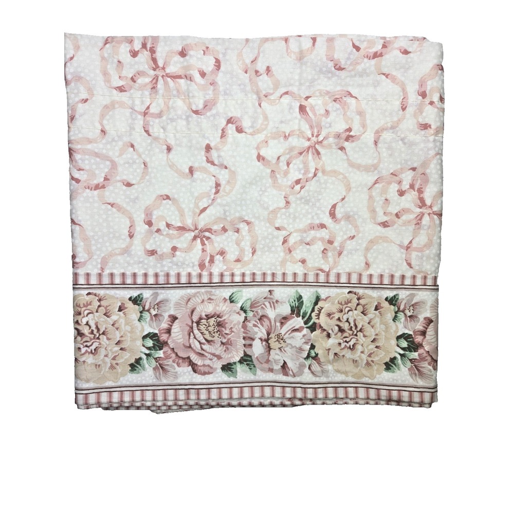 Vintage 80 90s Cottagecore Grandmillennial Floral Valances Dots Bows Ribbons Set